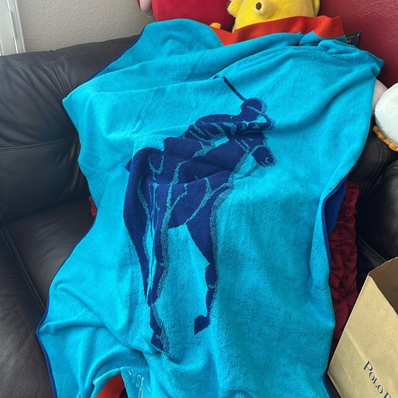 NWT Polo Ralph Lauren 35" X 66" Big Pony Beach Towel in Blue NWT - Picture 9 of 9
